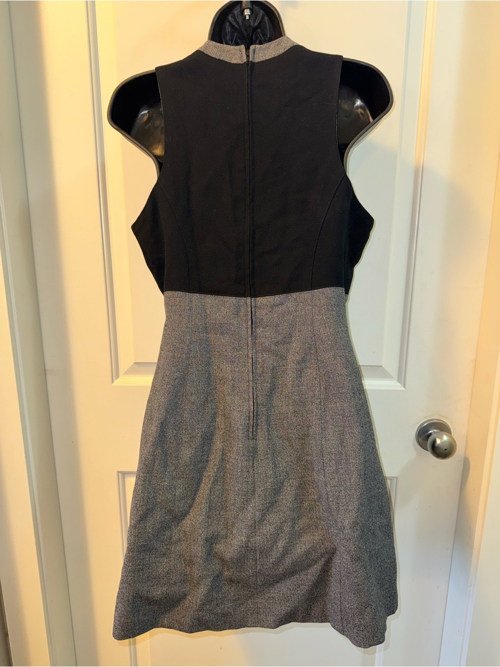 Vintage Bebe 100% Wool Colorblock Pinafore A-Line Mini Dress (Made in USA) - Picture 9 of 10